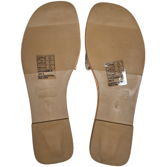 Yoki Alabama Women's Braided Rhinestone Flat Sandals‎ in Beige 9 NIB - Picture 6 of 8